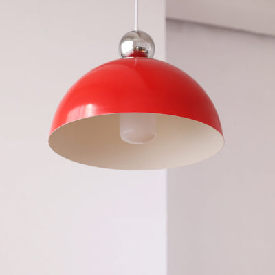 French Retro Semi-Circular Iron 1-Light Pendant Light