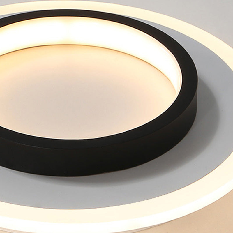 Modern Simplicity Iron Acrylic Circle LED Flush Mount Ceiling Light For Living Room