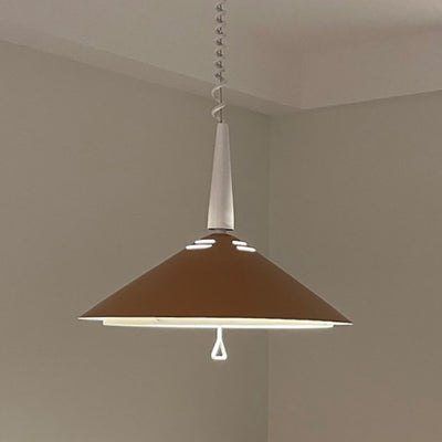 Contemporary Nordic Iron Cone Shade Stretchable 1-Light Pendant Light For Living Room