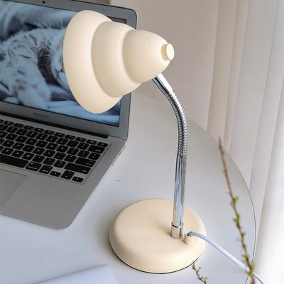 Contemporary Retro Adjustable Cone USB Iron 1-Light Table Lamp For Bedroom