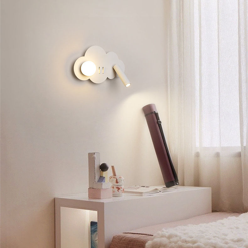 Contemporary Simplicity Aluminum Acrylic Cloud Shape LED Rotatable Spotlight Wall Sconce Lamp For Bedroom