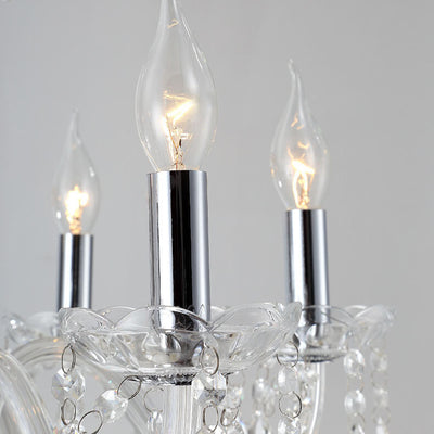 Contemporary Luxury Round Candelabra Glass 3/4/5/6 Light Chandelier For Living Room