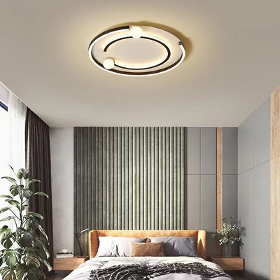 Modern Minimalist Iron Silica Rectangular Square Round LED Flush Mount Ceiling Light For Living Room