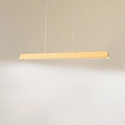 Modern Minimalist Wood Straight Line Design Silicone LED Island Light Pendant Light For Living Room