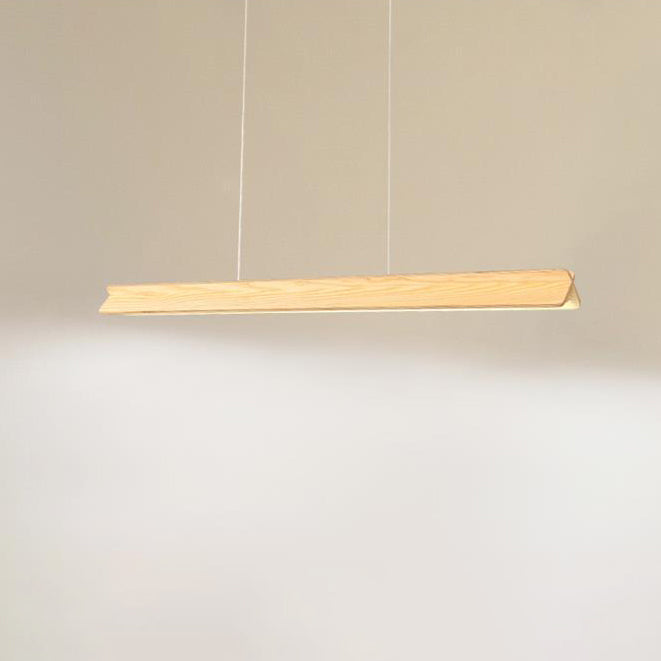 Modern Minimalist Wood Straight Line Design Silicone LED Island Light Pendant Light For Living Room