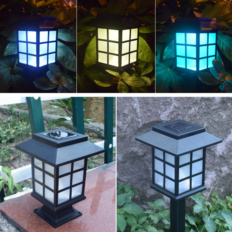 Traditional European Waterproof Solar ABS PC Plastic Rectangular LED Landscape Lighting For Garden