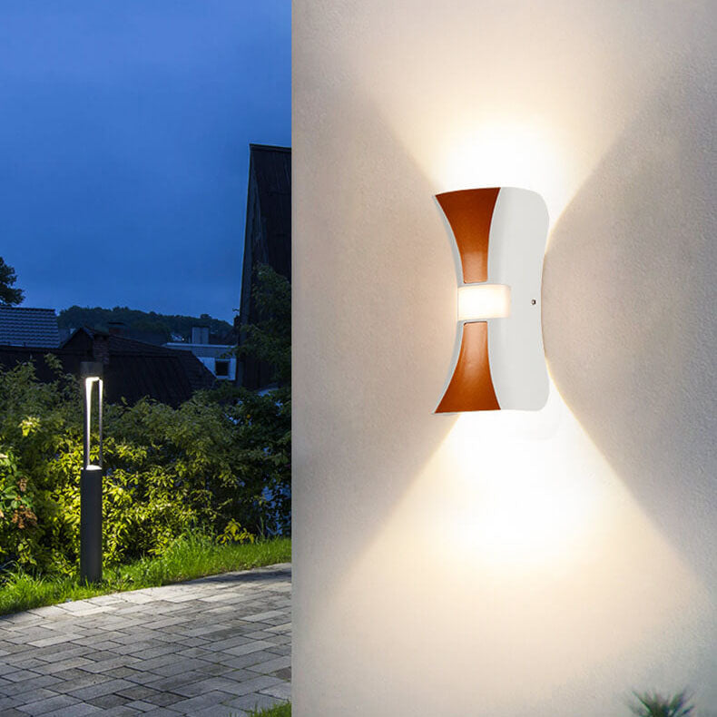 Outdoor Modern Rolled Edges Column LED Waterproof Wall Sconce Lamp