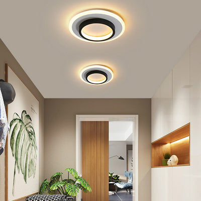 Modern Simplicity Iron Acrylic Circle LED Flush Mount Ceiling Light For Living Room