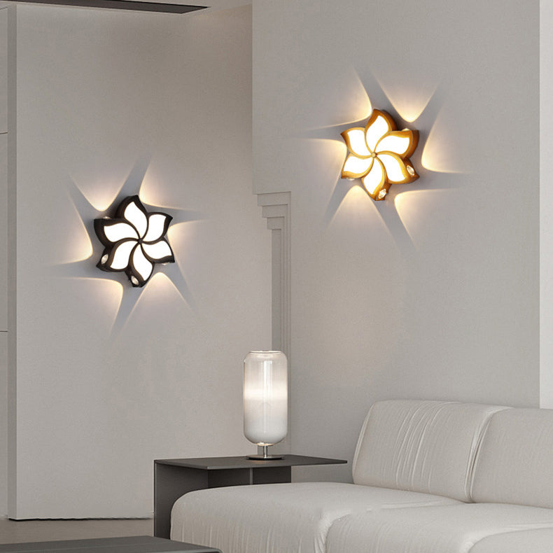 Contemporary Simplicity Aluminum Pinwheel Acrylic Shade LED Wall Sconce Lamp For Bedroom