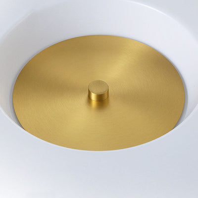 Modern Minimalist Copper Cylinder Acrylic LED Flush Mount Ceiling Light For Bedroom