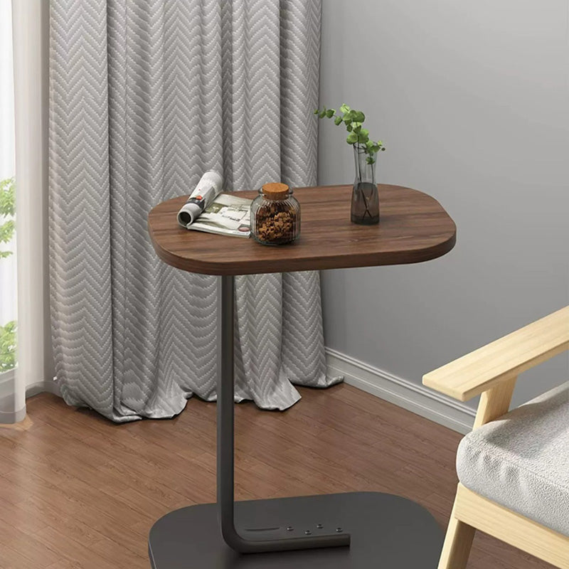 Modern Minimalist Rectangular PVC Artificial Panel End Table For Living Room