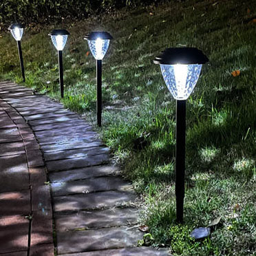 Lumière de paysage extérieure à LED d'insertion de terre en plastique de cône imperméable solaire 