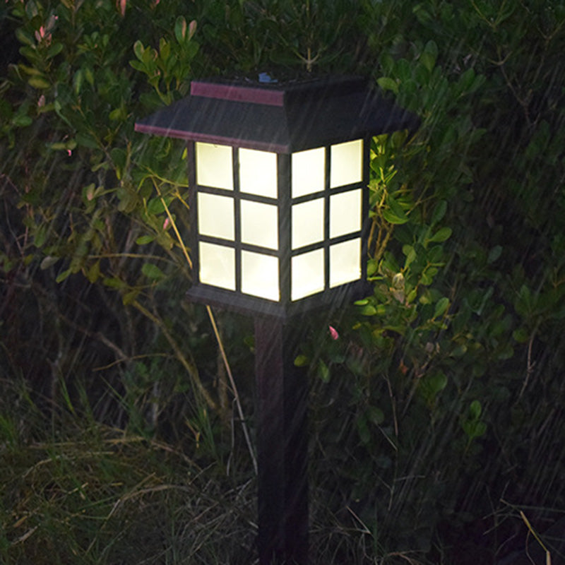 Traditional European Waterproof Solar ABS PC Plastic Rectangular LED Landscape Lighting For Garden