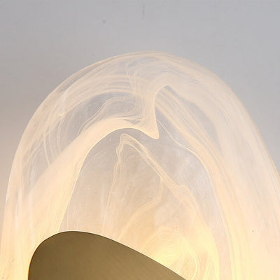 Modern Art Deco Irregular Oval Glass Hardware LED Wall Sconce Lamp For Living Room