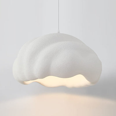 Lampe suspendue à 1 lumière en polystyrène de forme spéciale de style crème simple nordique 