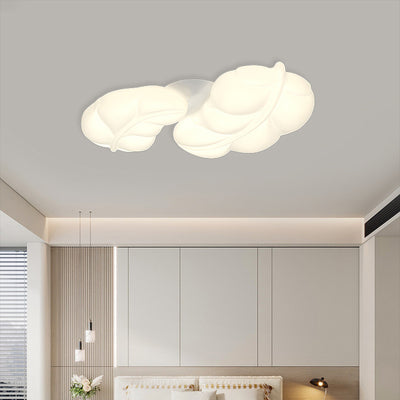 Contemporary Nordic PE Leaves Shade LED Flush Mount Ceiling Light For Bedroom