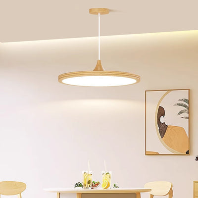 Contemporary Scandinavian Round Iron Aluminum Acrylic LED Pendant Light For Bedroom