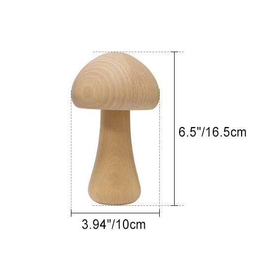 Contemporary Creative USB Mushroom Wood LED Table Lamp For Bedroom