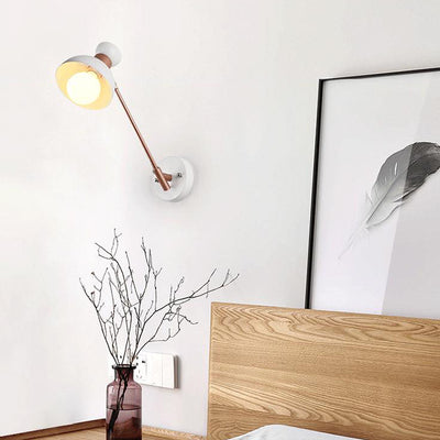 Contemporary Scandinavian Metal Bowl Round 1-Light Wall Sconce Lamp For Bedside