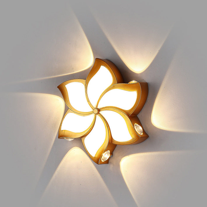 Contemporary Simplicity Aluminum Pinwheel Acrylic Shade LED Wall Sconce Lamp For Bedroom