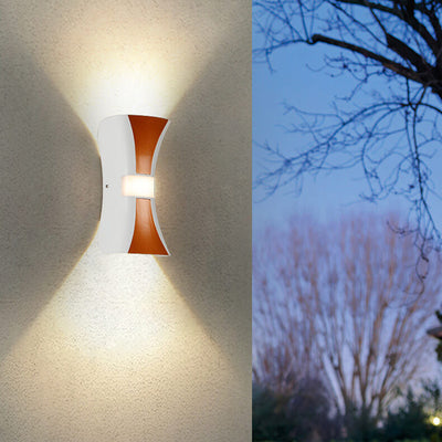 Outdoor Modern Rolled Edges Column LED Waterproof Wall Sconce Lamp