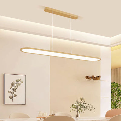 Modern Minimalist Long Oval Rectangle Iron Aluminum Acrylic LED Island Light Pendant Light For Dining Room