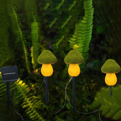 Contemporary Creative Waterproof Solar Mushroom Lawn Resin Ground Plug LED Outdoor Landscape Light For Garden