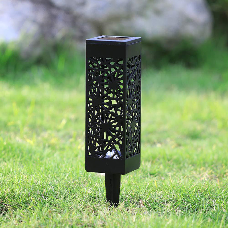 Traditional European Waterproof Solar Iron Cuboid LED Outdoor Light For Garden