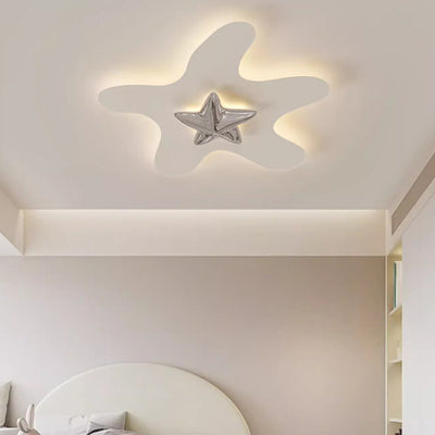 Modern Simplicity Star Iron Resin LED Flush Mount Ceiling Light For Bedroom