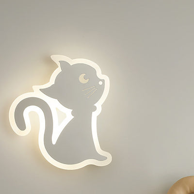 Modern Art Deco Cat-Shaped Acrylic Iron LED Wall Sconce Lamp For Bedroom