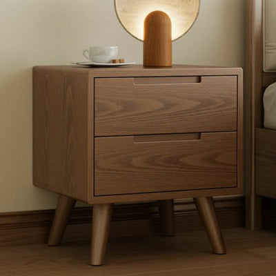 Modern Simplicity Square Rubber Wood Nightstand 1/2 Drawer For Bedside