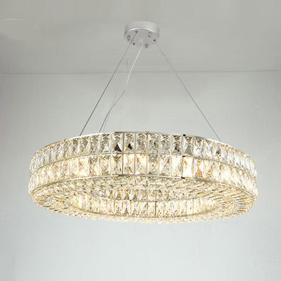 Modern Eclectic Ring Iron Crystal 9/12/16 Light Chandelier For Living Room