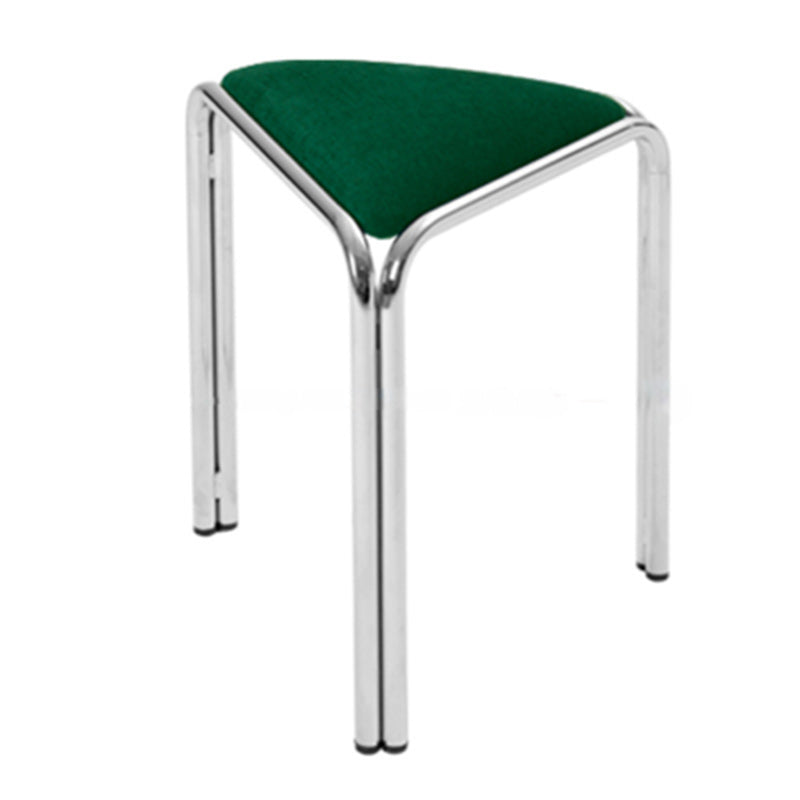 Modern Minimalist Triangle Fabric Stainless Steel Vanity Stool Backless Armless For Bedroom