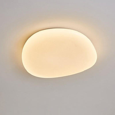 Modern Minimalist Pebble Shape Acrylic Hardware LED Flush Mount Ceiling Light For Bedroom