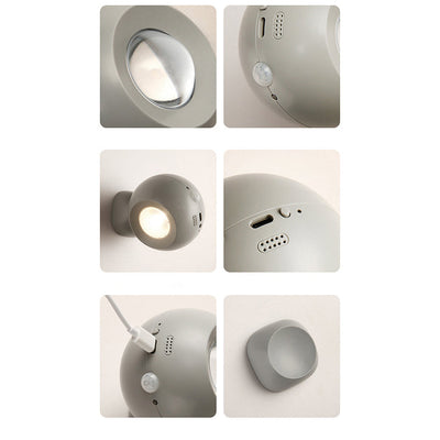 Modern Minimalist Orb USB ABS LED Wall Sconce Lamp For Bedroom