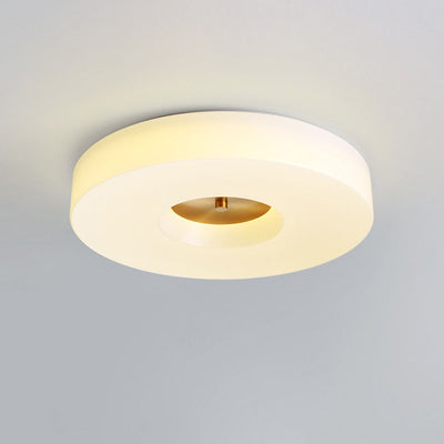 Modern Minimalist Copper Cylinder Acrylic LED Flush Mount Ceiling Light For Bedroom