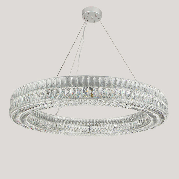 Modern Eclectic Ring Iron Crystal 9/12/16 Light Chandelier For Living Room