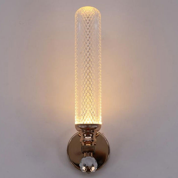 Modern Luxury Cylindrical Hardware Acrylic 1-Light Wall Sconce Lamp