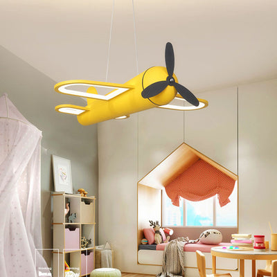 Contemporary Creative Airplane Iron Acrylic LED Pendant Light For Bedroom