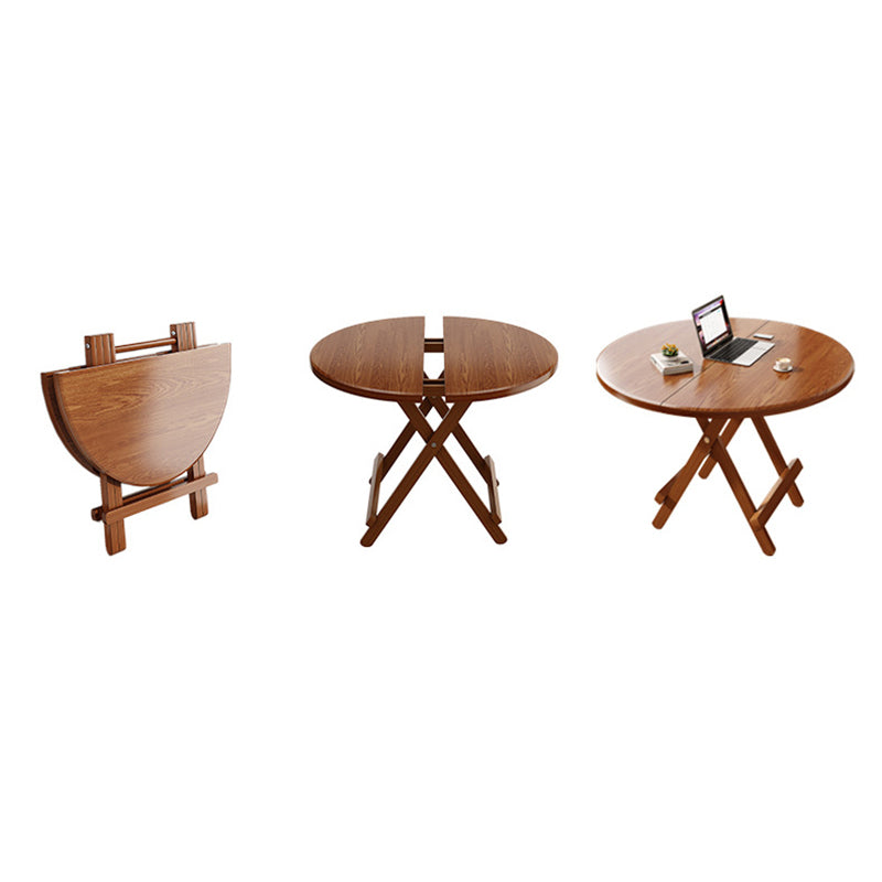 Contemporary Scandinavian Round Table Top Solid Wood Dining Table For 4 Seats