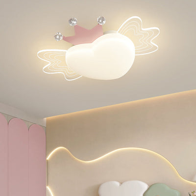 Modern Art Deco Airplane-Shape Heart-Shaped PE Iron LED Flush Mount Ceiling Light For Living Room