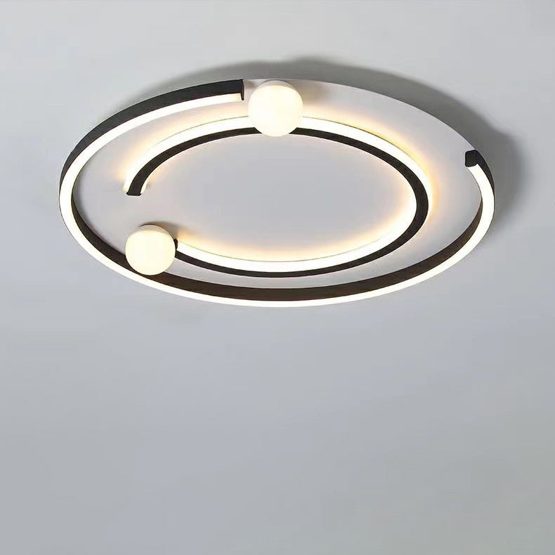 Modern Minimalist Iron Silica Rectangular Square Round LED Flush Mount Ceiling Light For Living Room