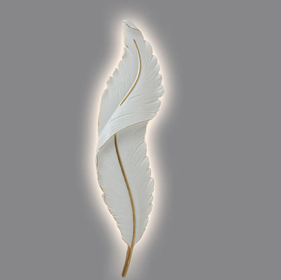 Contemporary Creative Resin Imitation Peacock Feather LED Waterproof Wall Sconce Lamp For Living Room