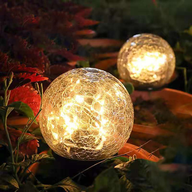 Modern Art Deco Waterproof Solar Plastic Copper Wire Glass Ball LED Landscape Lighting Outdoor Light For Garden