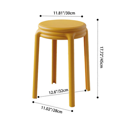 Contemporary Scandinavian Macaron Round Plastic Chair Stackable For Living Room