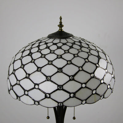 Traditional Tiffany Mediterranean Dragonfly Stained Glass Dome Shade 2-Light Standing Floor Lamp For Home Office