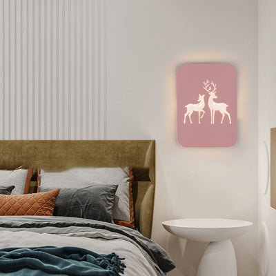 Contemporary Creative Acrylic Deer Iron LED Wall Sconce Lamp For Bedroom