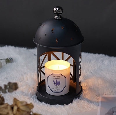 Traditional European Hollowed Out Cylinder Metal Aroma 1-Light Melting Wax Table Lamp For Bedroom