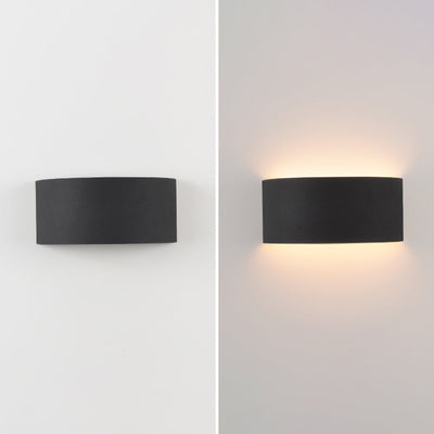 Modern Minimalist Half Round Iron LED Wall Sconce Lamp For Living Room