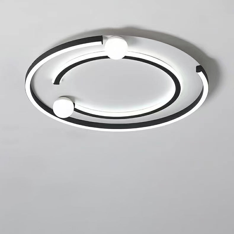 Modern Minimalist Iron Silica Rectangular Square Round LED Flush Mount Ceiling Light For Living Room